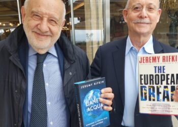 Importante incontro di Jeremy Rifkin con Pier Virgilio Dastoli storico assistente di Altiero Spinelli e Presidente del Movimento Europeo